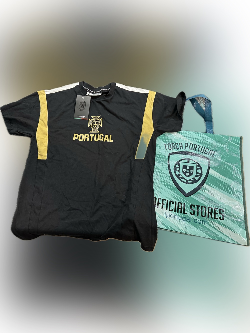 Portugal Black & Gold Soccer Jersey